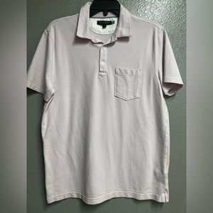 Banana republic men’s pink performance pique polo shirt pastel, preowned, size M